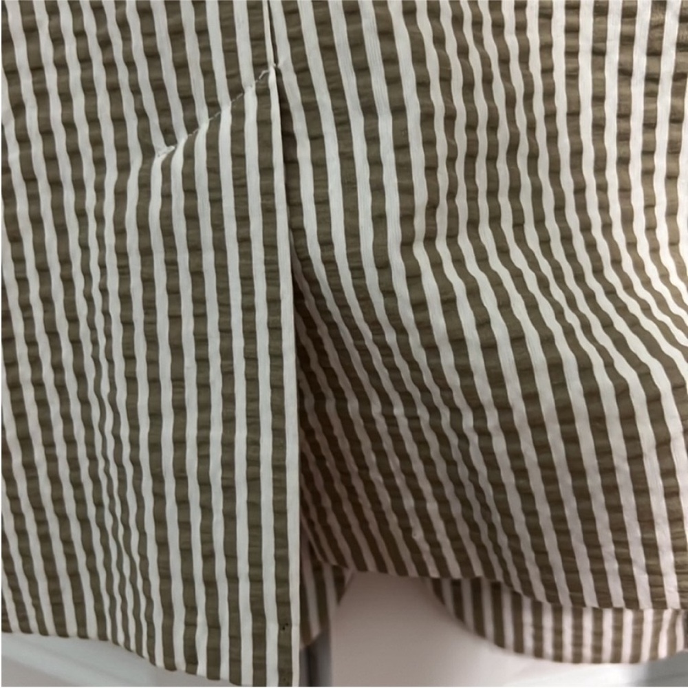 A New Day Tan & White Striped Blazer 12 | Seersucker Summer Jacket - Picture 5 of 9